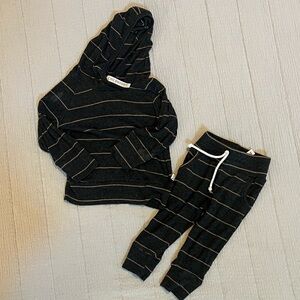Childhoods Striped Black Jogger Set